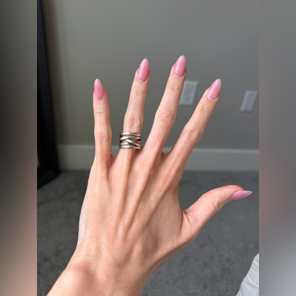 Sterling Silver 925 Multi Band Wrap Ring Chunky Open Statement Size 7 - Picture 8 of 9